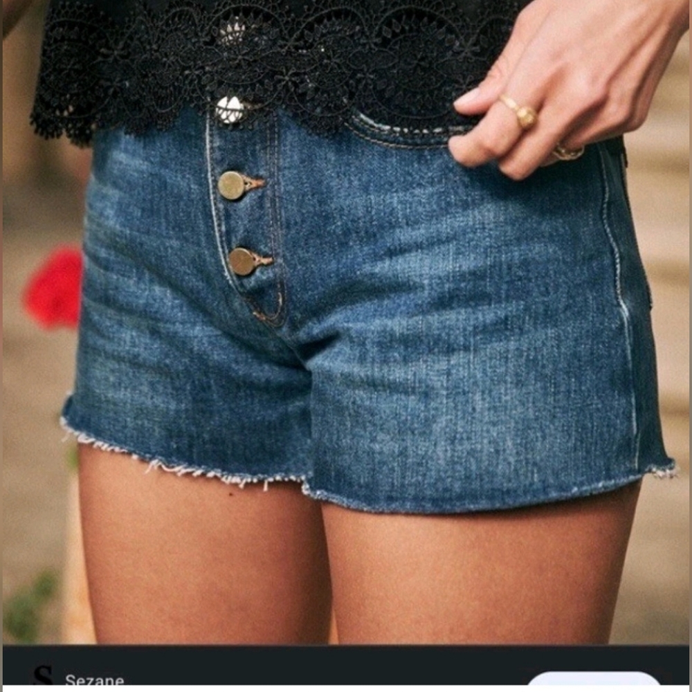 NWT Sezane 1968 Bleu Denim Short